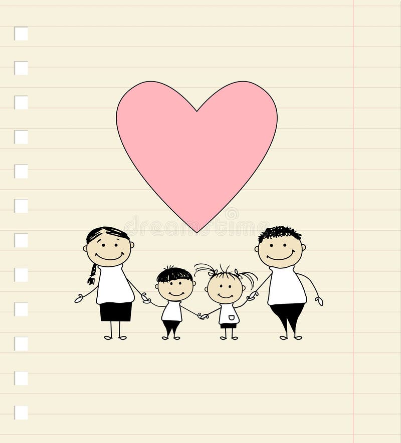 Draw Happy Family Sketch | Family sketch, Family drawing, Drawings