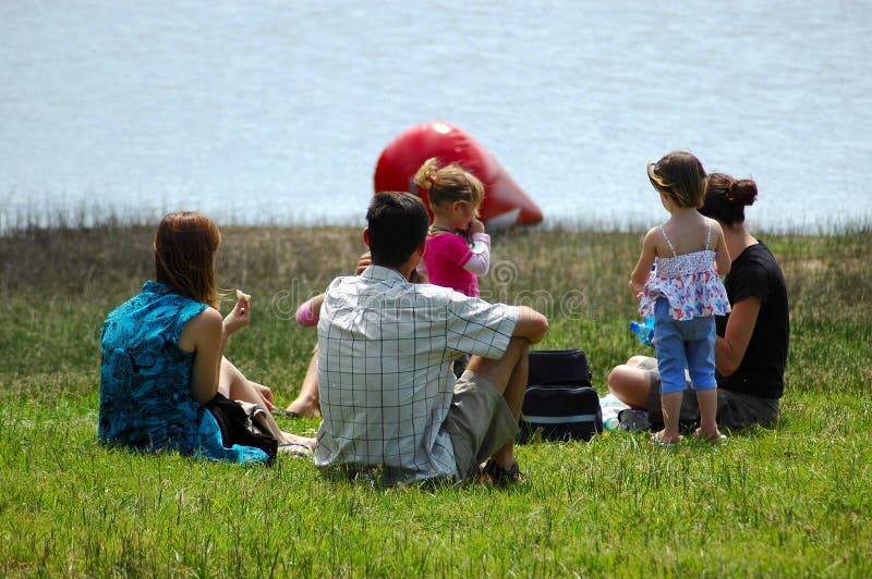 Happy family outdoors