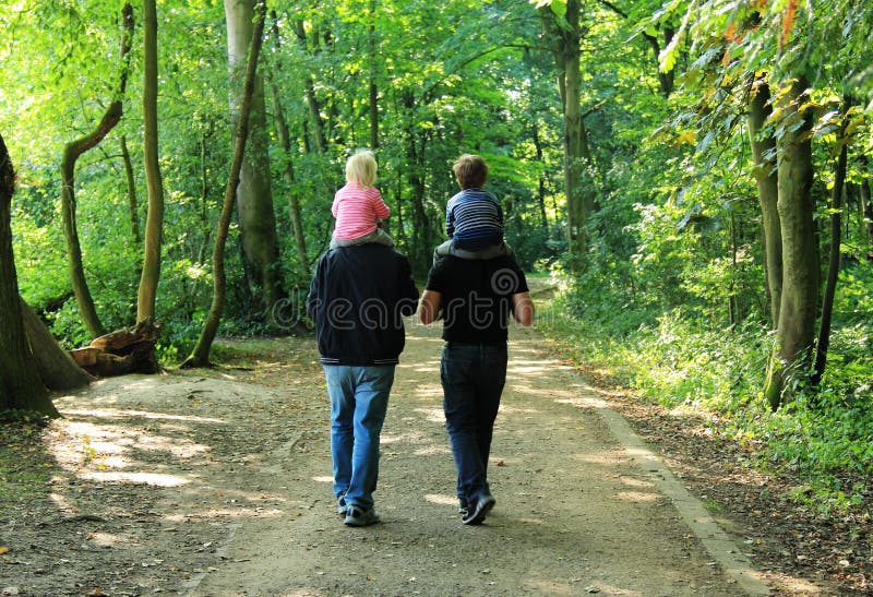 Happy family outdoors