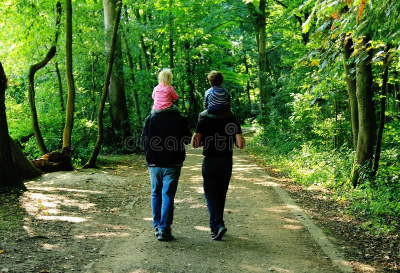 Happy family outdoors