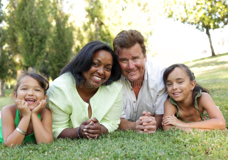 Happy family in the park