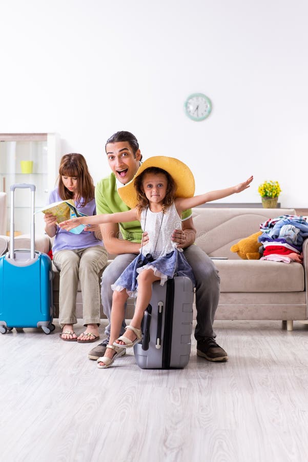 Happy Family Planning Vacation Trip Stock Image Image of daughter, family 182246485