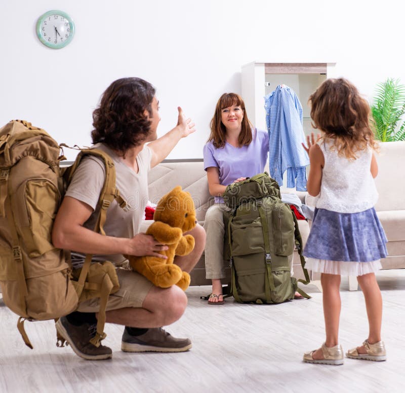 Happy Family Planning Vacation Trip Stock Image Image of father, husband 262600575