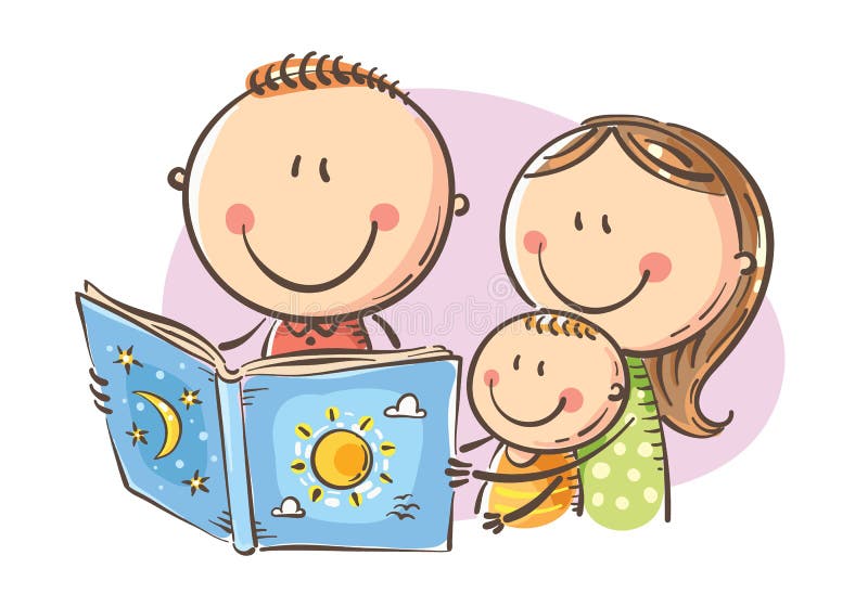 free family reading book clipart