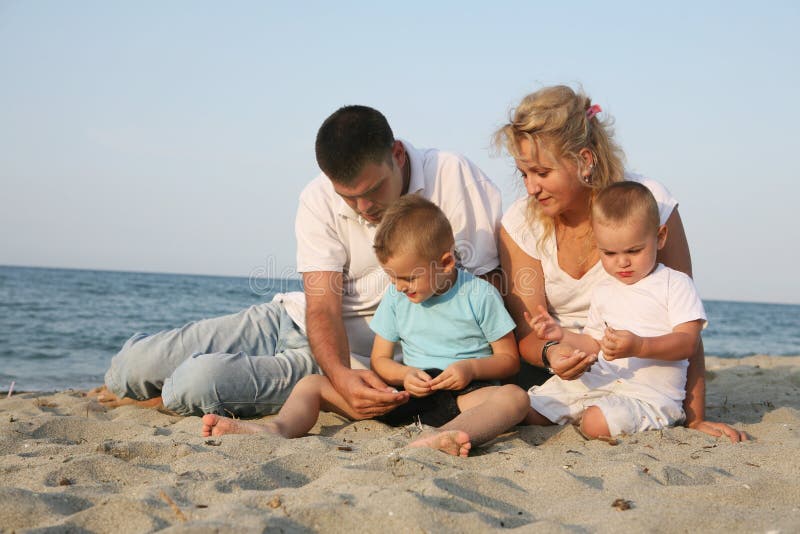 Happy family at the seaside