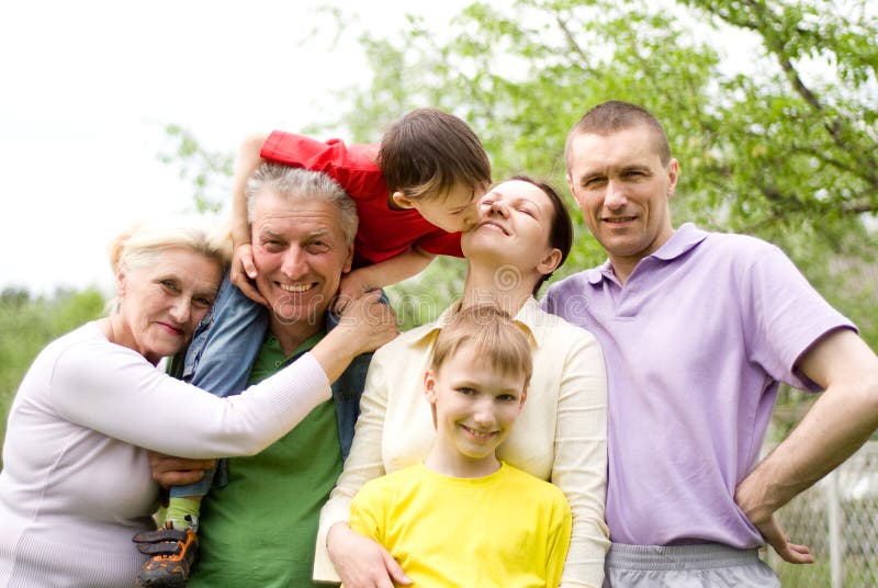 Happy family of six