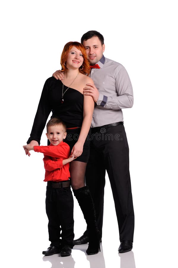 A Happy Family On The White Background Stock Image Image of happy