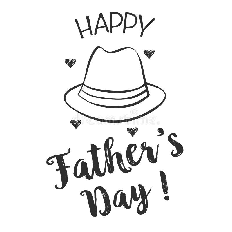 Happy Father Day Hand Draw Design Collection Stock Vector