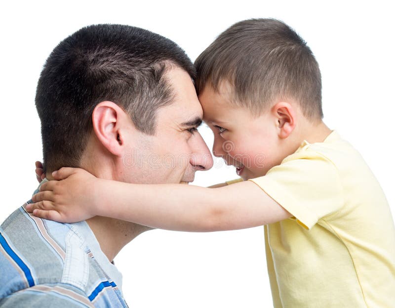Happy father and his adorable son royalty free stock image Happy father and his adorable son royalty free stock image
