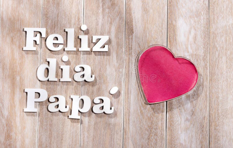 Happy Father`s Day in Spanish Language Greeting Card Wood Letters