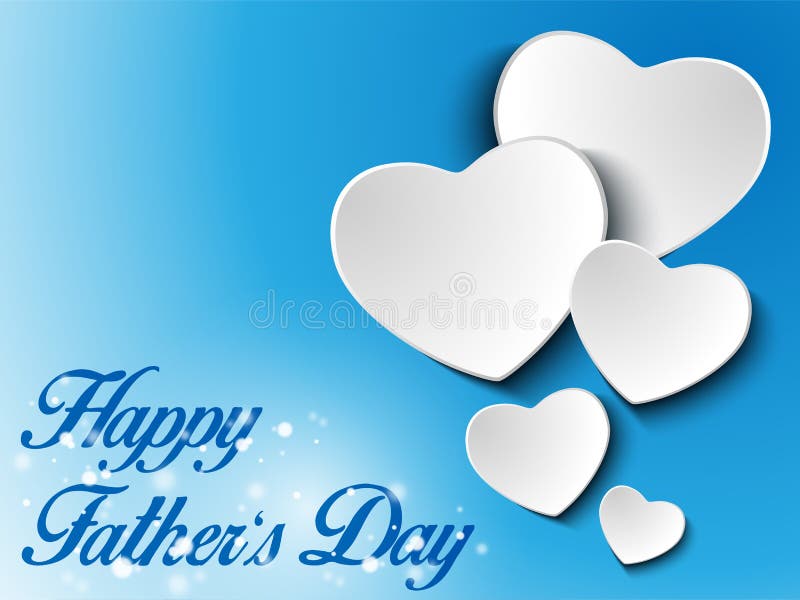 Happy Fathers Day Blue Heart Background Stock Vector - Illustration of  holiday, design: 40808071