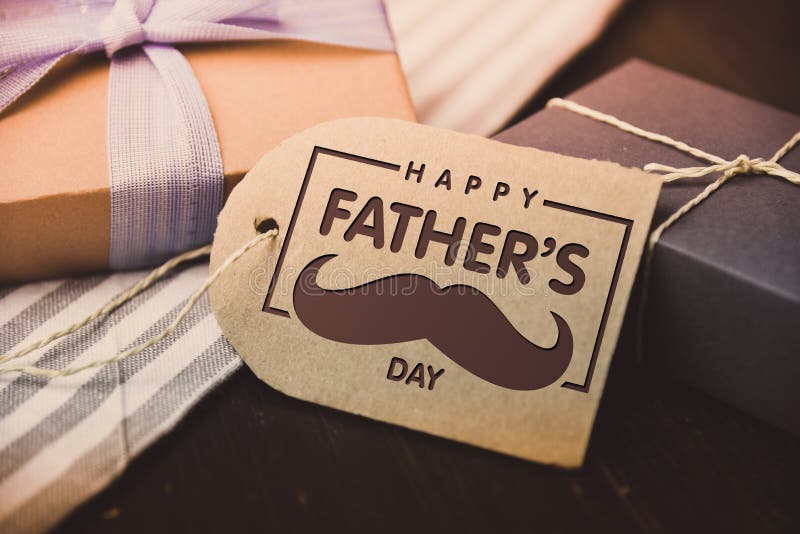 Happy fathers day letter present gift hipster vintage man table