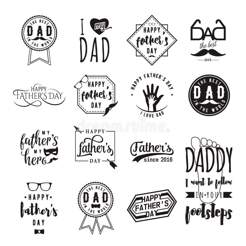 Happy Fathers Day Wishes Design Vector Background. Fashion Father ...