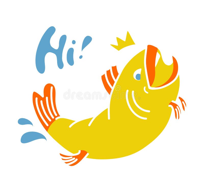 Happy Fish Jumping and Smiling. Cartoon Character Stock Vector -  Illustration of healthy, drawing: 133814977