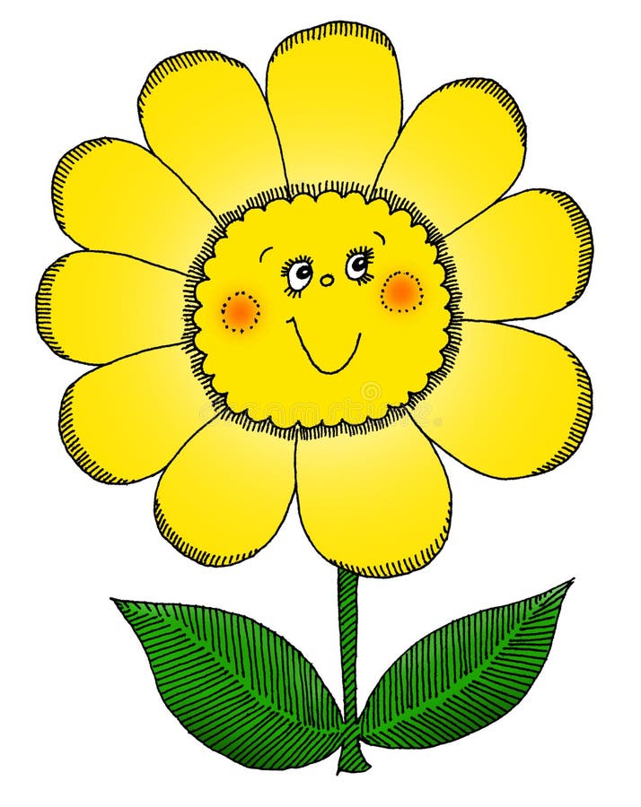 Happy flower stock illustration. Illustration of fields 28473588
