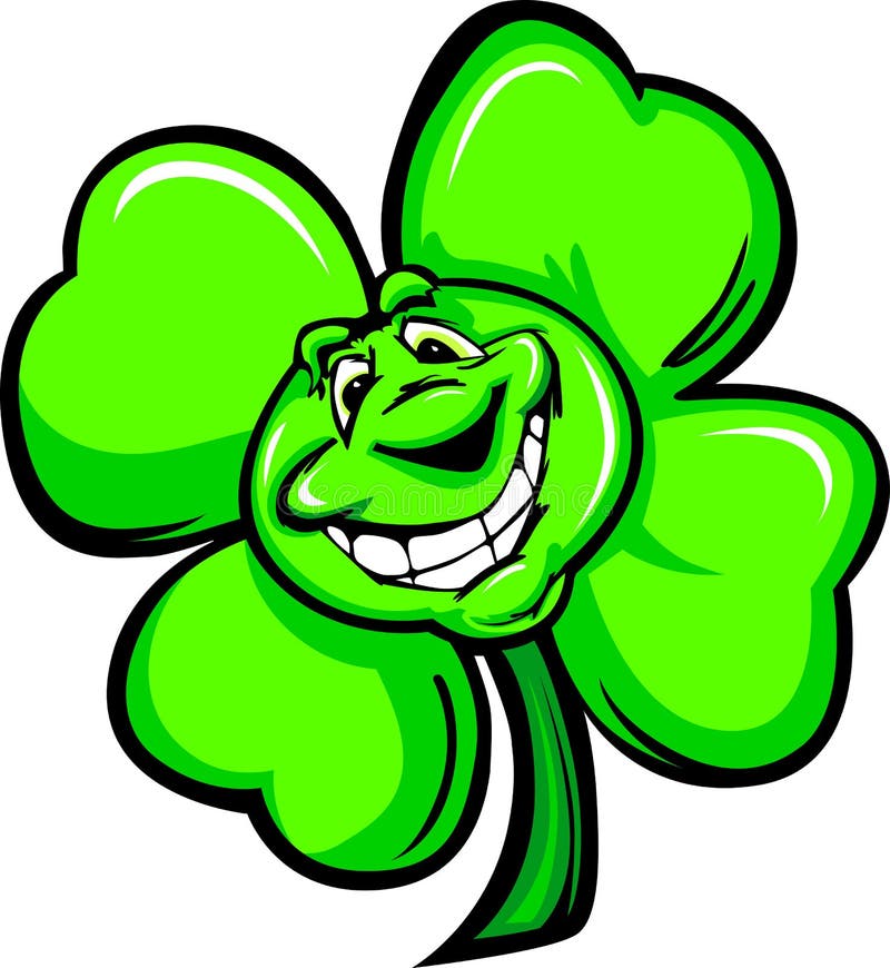 royalty free stock photos happy four leaf clover cartoon big smile image