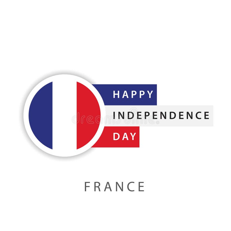 Happy France Independence Day Vector Template Design Illustrator Stock