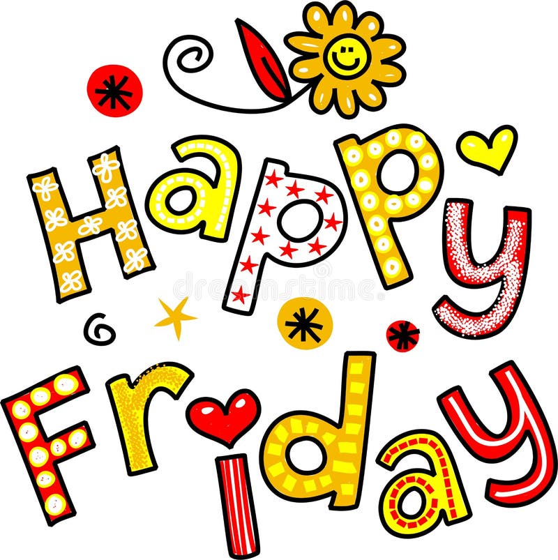 Happy Friday Cartoon Text Clipart Stock Illustration - Image: 43719257