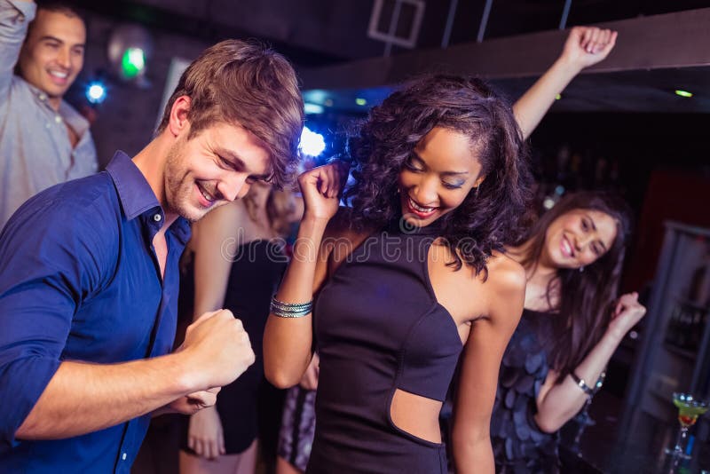 Happy Friends Dancing Together Stock Image Image of attractive