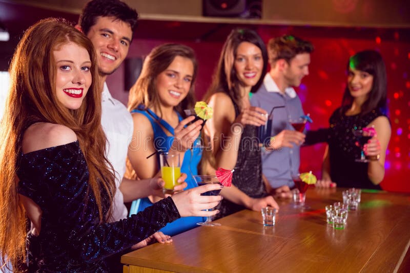 Happy Friends on a Night Out Together Stock Image - Image of view ...