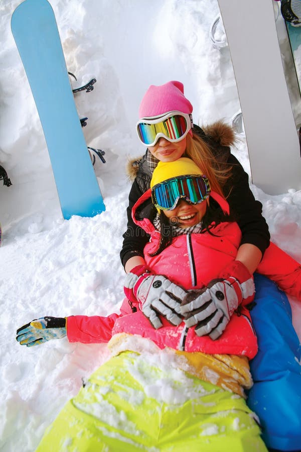 Happy friends posing royalty free stock photos