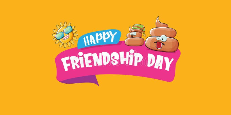 Happy Friendship Day Horizontal Banner or Greeting Card with ...