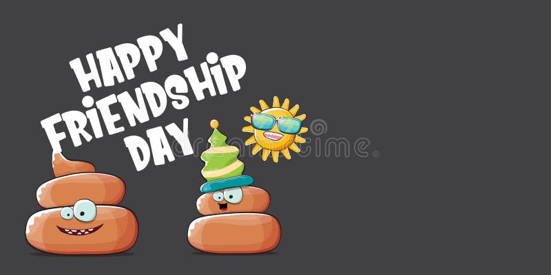 Happy Friendship Day Horizontal Banner or Greeting Card with ...