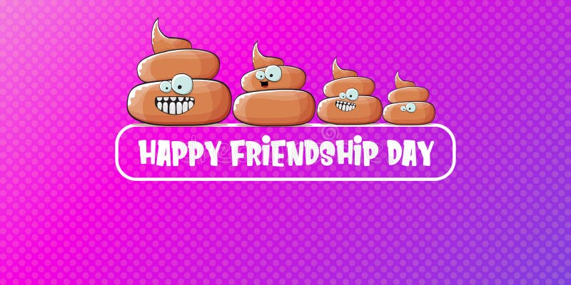 Happy Friendship Day Horizontal Banner or Greeting Card with ...