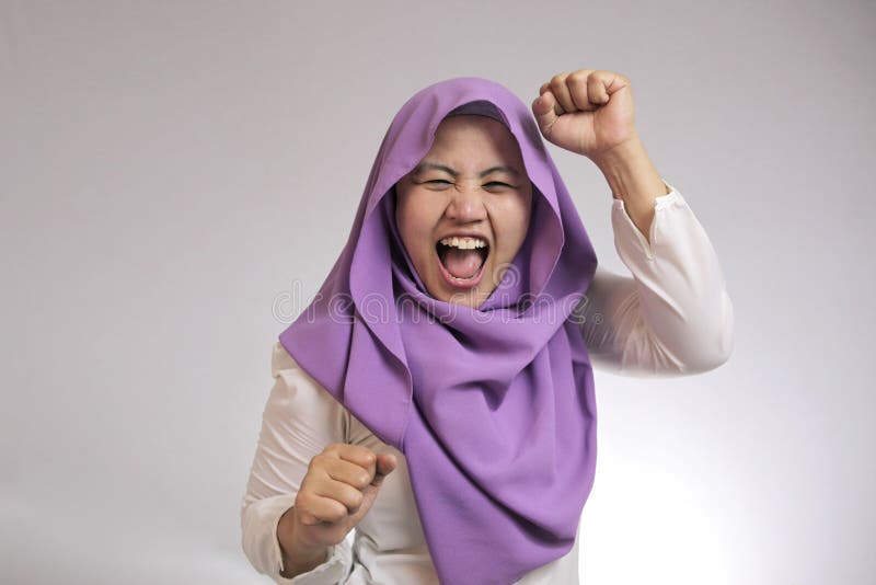 Happy Funny Asian Muslim Woman Dancing Full of Joy Stock Image - Image of  beautiful, attractive: 161699653