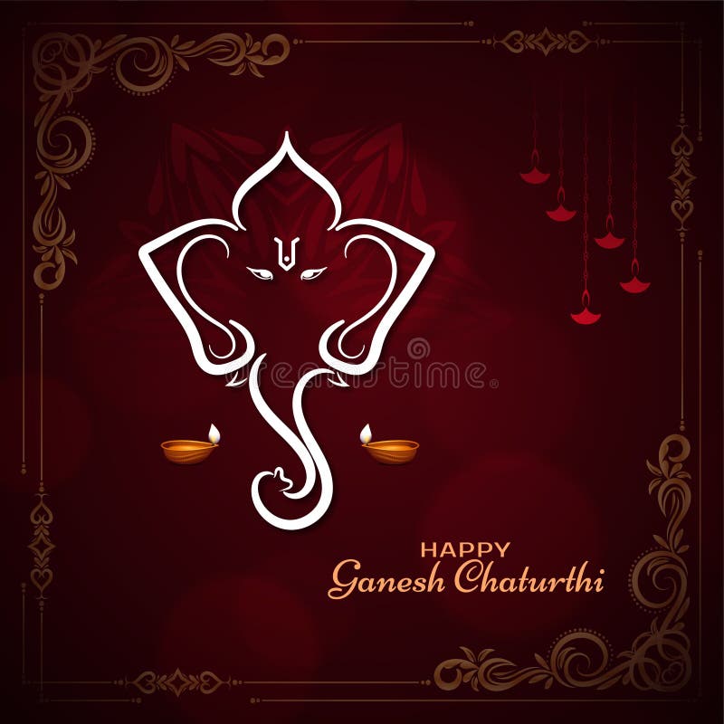 Happy Ganesh Chaturthi Festival Ganesha Line Art Design Background Stock  Vector - Illustration of decorative, vinayaka: 229311666