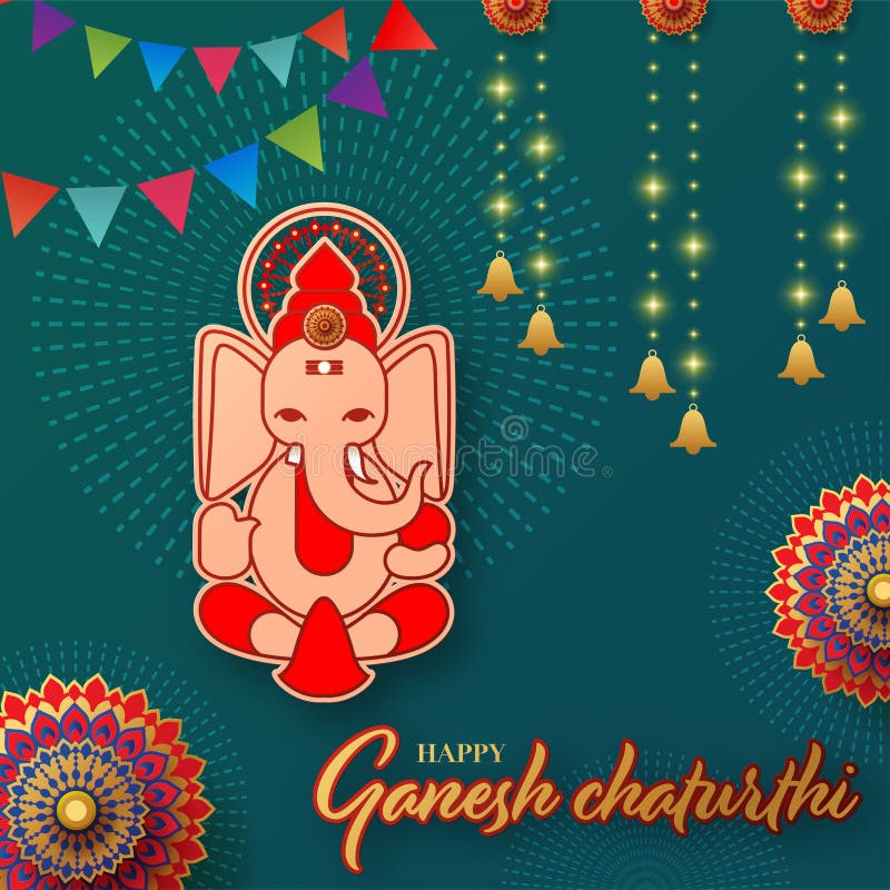 Happy Ganesh Chaturthi Greetings Festival Stock Vector - Illustration ...