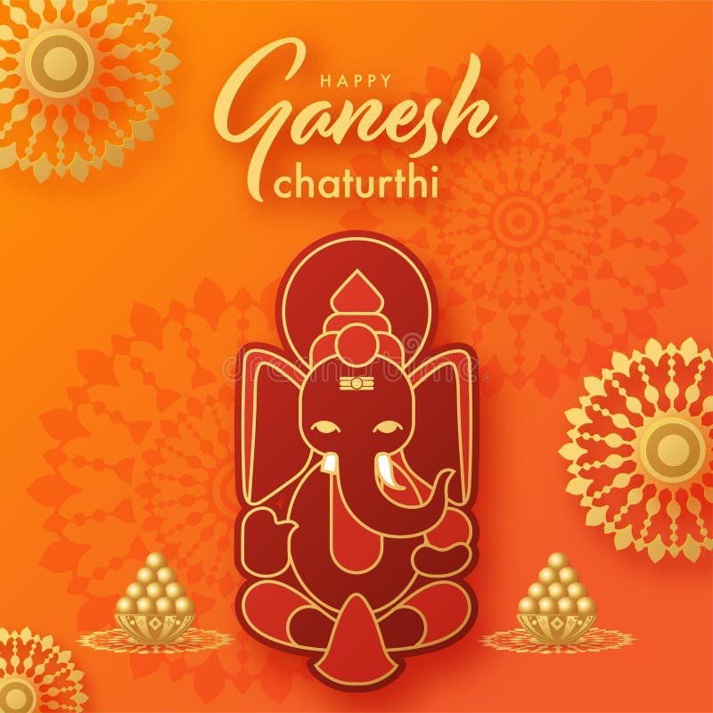 Happy Ganesh Chaturthi Greetings Festival Stock Vector - Illustration ...