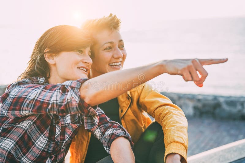 Lovely Gay Couple On Piggyback Ride Stock Photo 1892144086