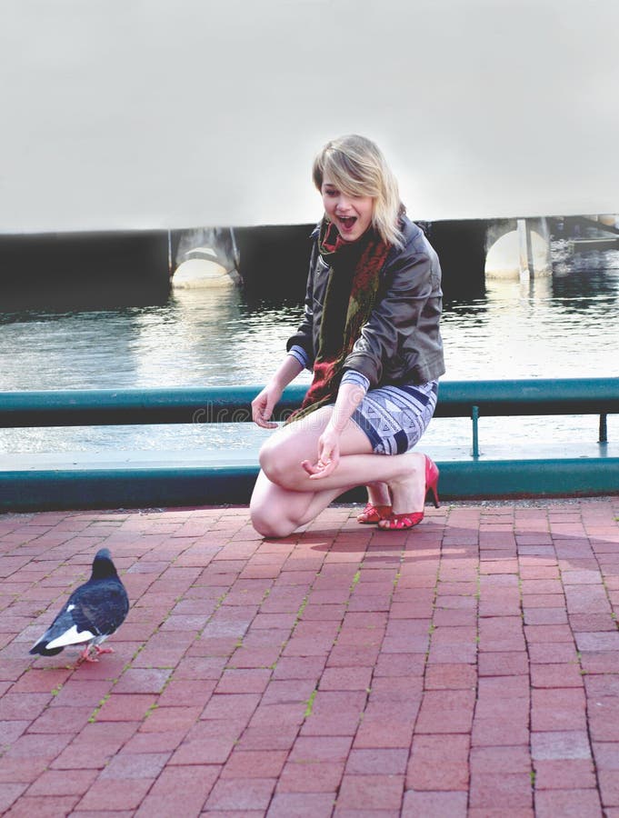 Beautiful young blond russian girl happy outdoors vacation summer holiday fun by the waterfront. Single mini stock images, royalty-free photos and pictures