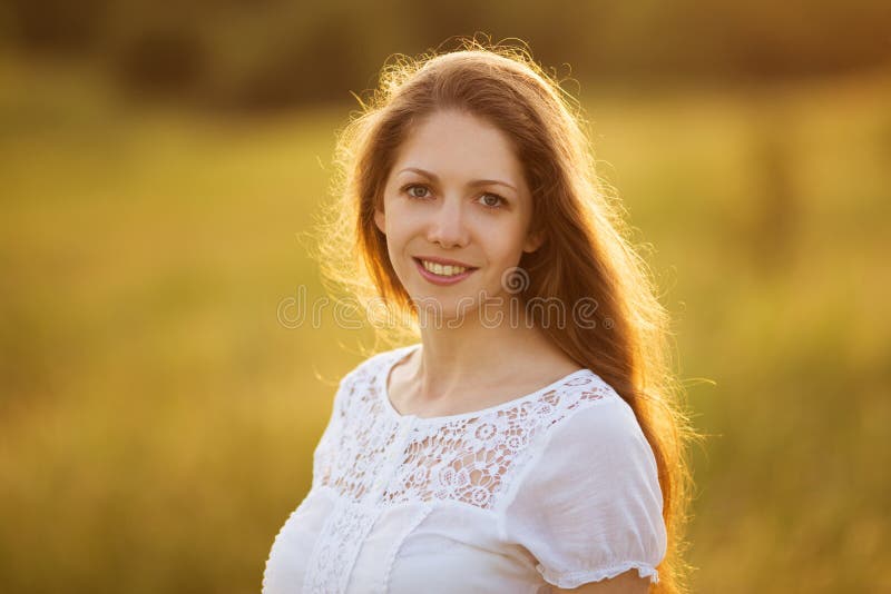 Happy Girl With Long Dark Hair Stock Image Image Of Summer Happiness 