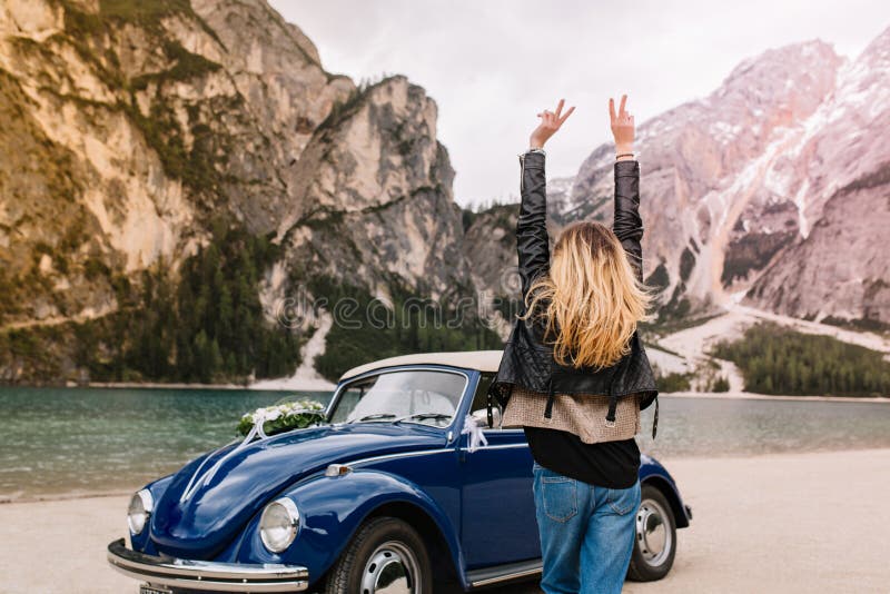 dancing outside the car