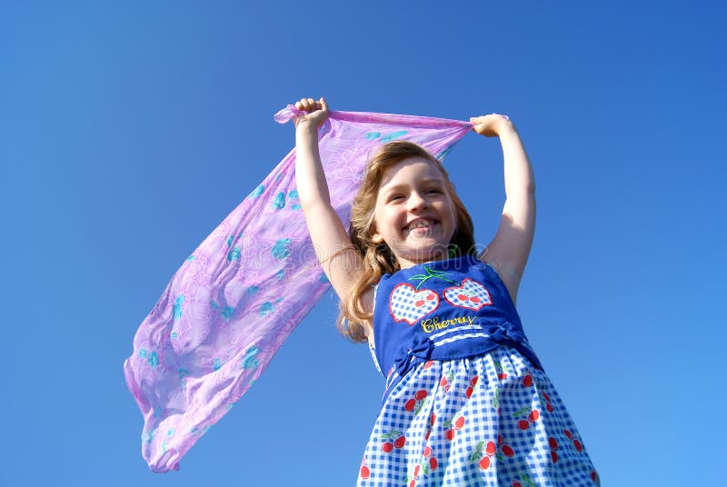 The happy girl on a wind