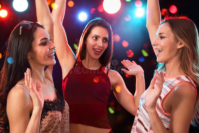 Happy Girls Fun Dansing at a Party Stock Photo - Image of lifestyles ...