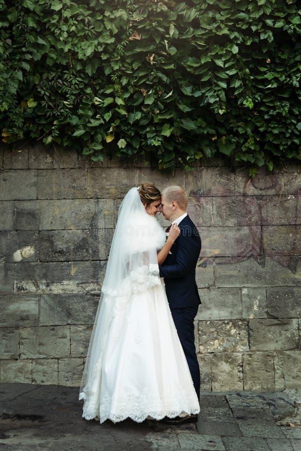 Happy Gorgeous Blonde Bride And Stylish Handsome Groom With True Stock ...