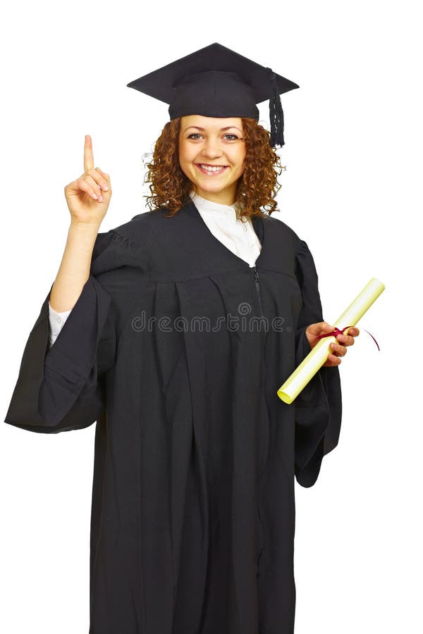 Happy graduation student isolated