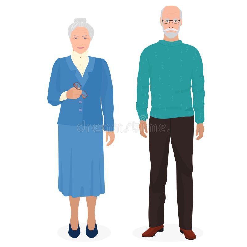 Happy Grandfather and Grandmother Standing Together. Old People in ...