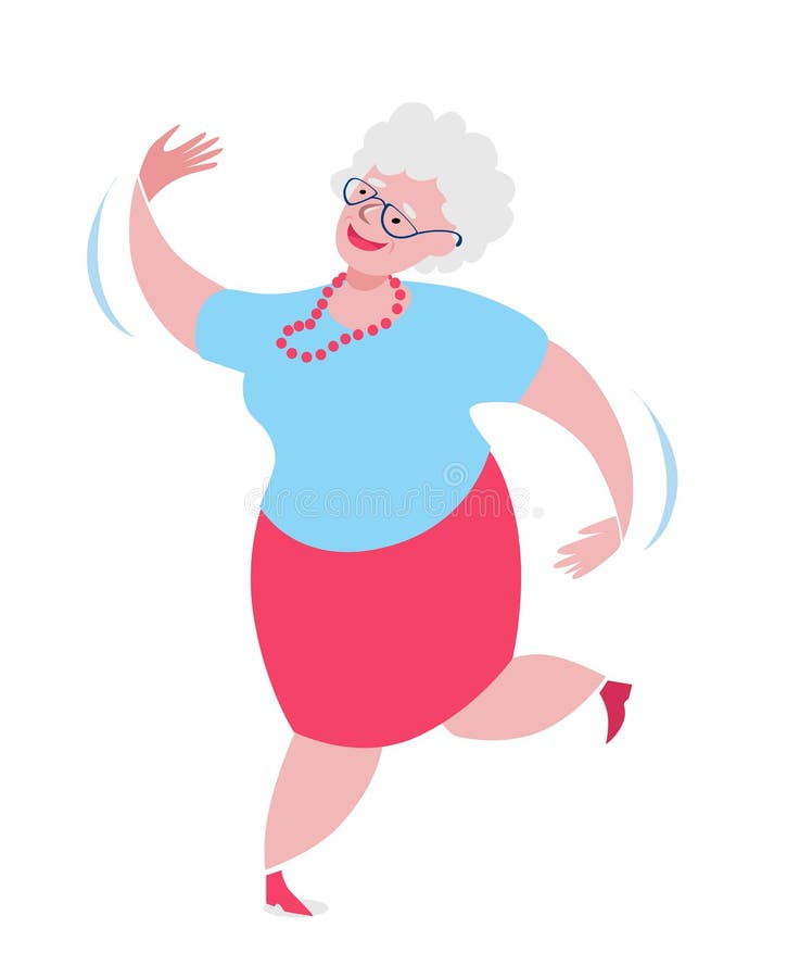 Download Happy Grandma Dancing Merry Dance. Stock Vector ...