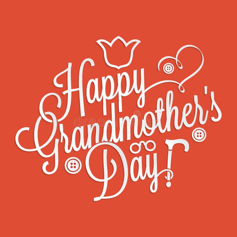 Happy Grandmother S Day Lettering Stock Vector Illustration of