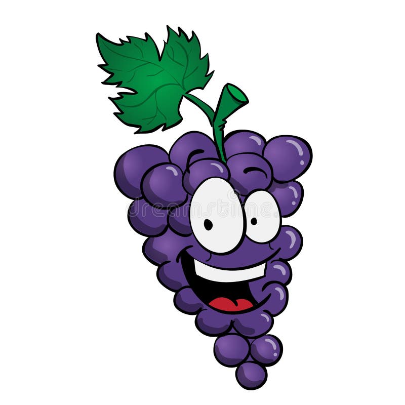 Happy Grape Cartoon Character, Girl in Funny Fruit Costume Vector ...