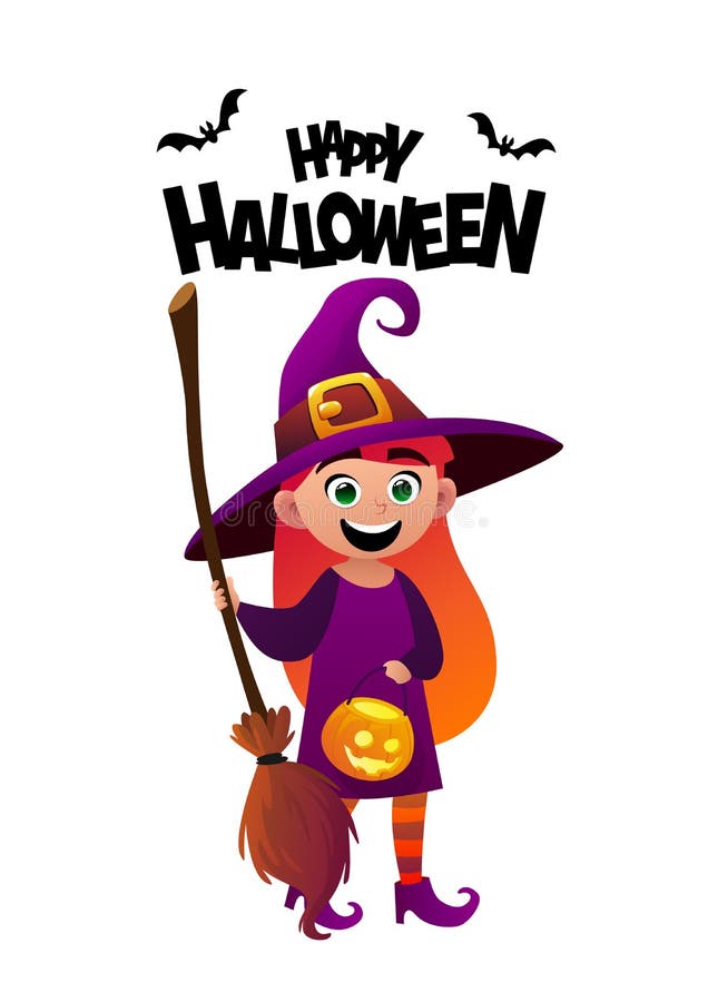 Happy Halloween Cartoon Character Costume Witch Kid Stock Vector - Illustration of lovely, causal: 127571406 Happy Halloween Cartoon Character Costume Witch Kid Stock Vector - Illustration of lovely, causal: 127571406