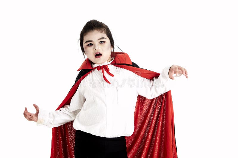 Happy Halloween Cute Little Dracula on White Stock Image - Image of ...