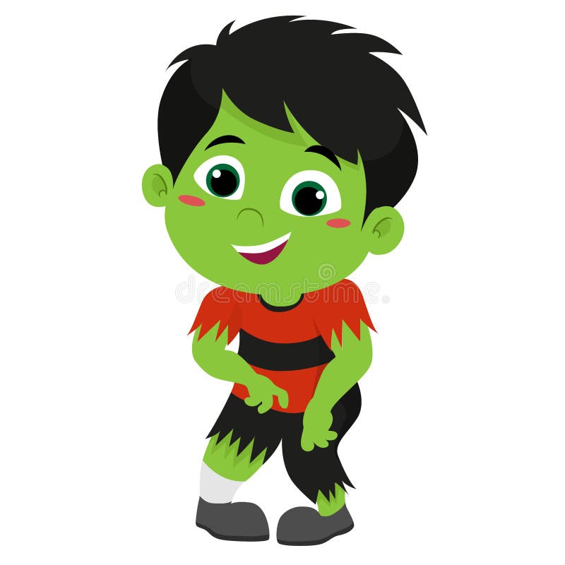 Happy Halloween Cute zombie i halloween royaltyfri illustrationer