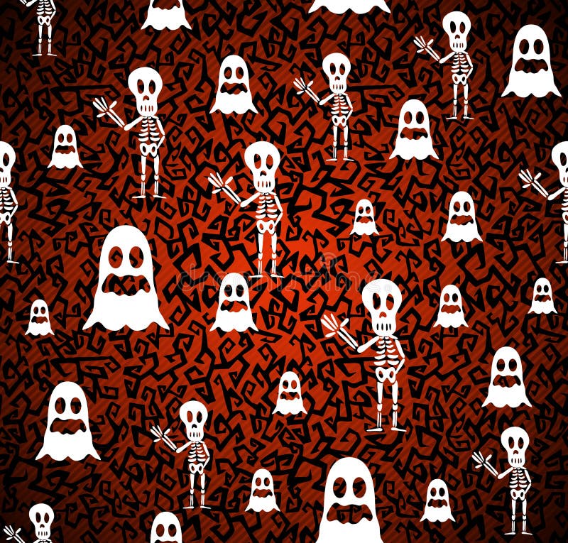 Happy Halloween elements seamless pattern background EPS10 file. stock illustration