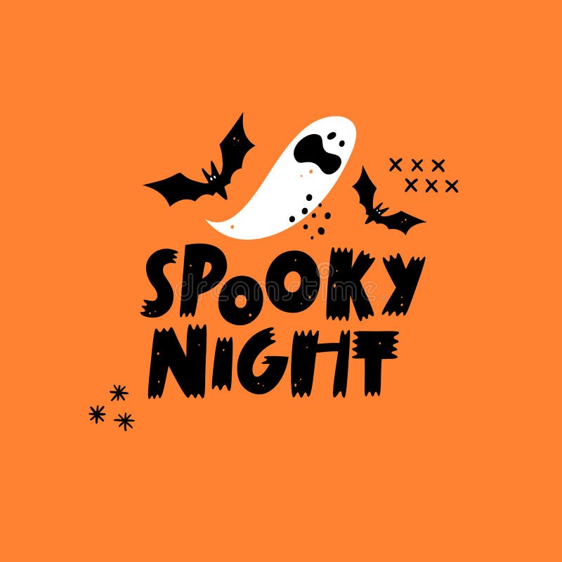 Halloween Party Card, Invitation with Hand Drawn Cute Cartoon Spooky ...