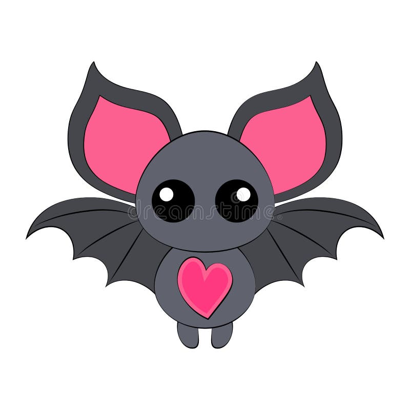 Happy Halloween! Funny cartoon little bat on white background.